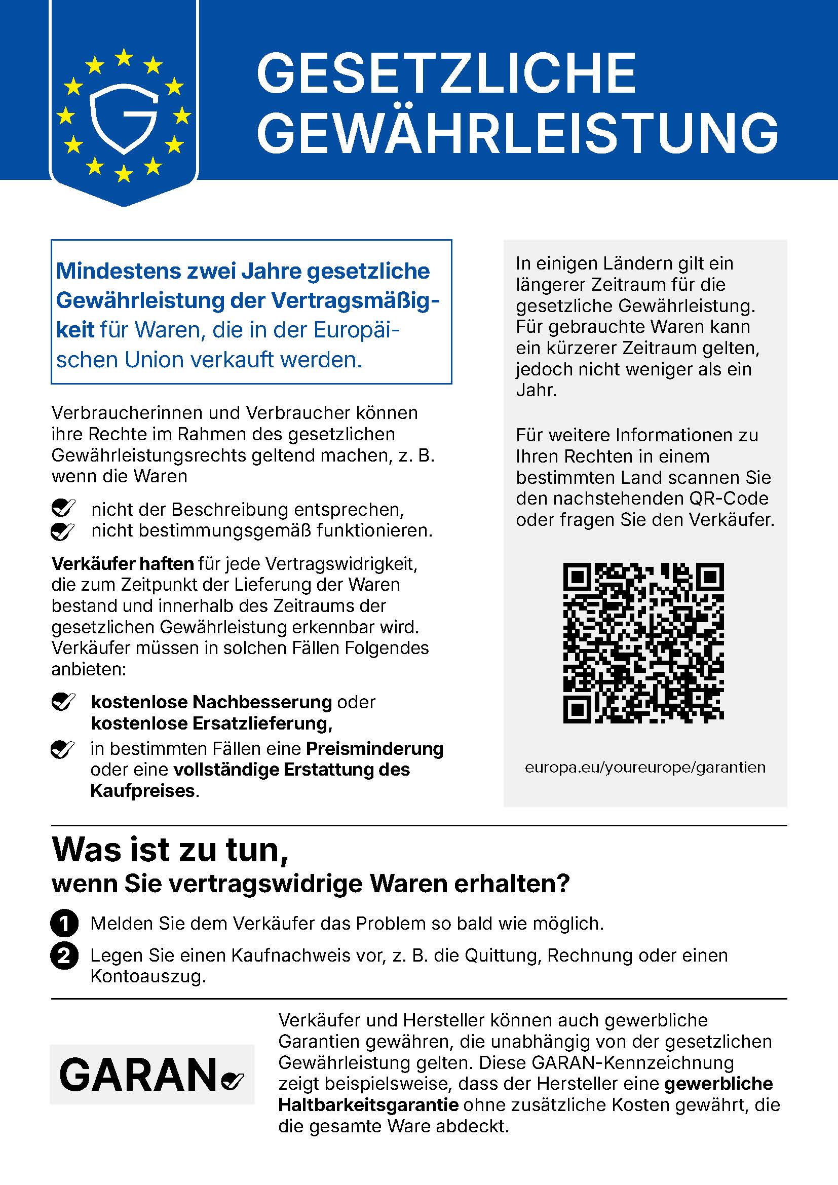 Gesetzliches Gewährleistungsrecht